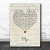 Céline dion Fly Script Heart Song Lyric Music Poster Print