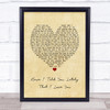 Van Morrison Have I Told You Lately That I Love You Vintage Heart Lyric Music Poster Print