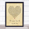 John Holt Id Love You to Want Me Vintage Heart Song Lyric Music Poster Print