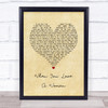 Journey When You Love A Woman Vintage Heart Song Lyric Music Poster Print