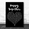 The Turtles Happy Together Black Heart Song Lyric Music Wall Art Print