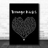 The Undertones Teenage Kicks Black Heart Song Lyric Music Wall Art Print