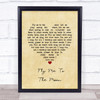 Frank Sinatra Fly Me To The Moon Vintage Heart Song Lyric Music Poster Print