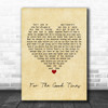 Perry Como For The Good Times Vintage Heart Song Lyric Music Poster Print