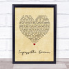 Luther Vandross Impossible Dream Vintage Heart Song Lyric Music Poster Print