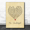 Peggy Lee Mr. Wonderful Vintage Heart Song Lyric Music Poster Print