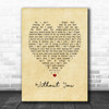 Harry Nilsson Without You Vintage Heart Song Lyric Music Poster Print