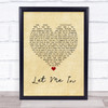 Skinny Living Let Me In Vintage Heart Song Lyric Music Poster Print