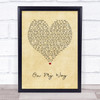 Phil Collins On My Way Vintage Heart Song Lyric Music Poster Print