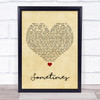 James Sometimes Vintage Heart Song Lyric Music Poster Print