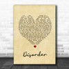 Joy Division Disorder Vintage Heart Song Lyric Music Poster Print