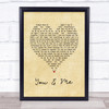 The Wannadies You & Me Vintage Heart Song Lyric Music Poster Print