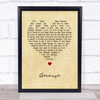 Julian Lennon Because Vintage Heart Song Lyric Music Poster Print