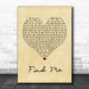 Kings Of Leon Find Me Vintage Heart Song Lyric Music Poster Print