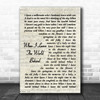 Al Jolson When I Leave The World Behind Vintage Script Song Lyric Music Poster Print