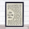 Elvis Presley I Just Can't Help Believin Vintage Script Song Lyric Music Poster Print