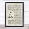 Tiffany I Think We're Alone Now Vintage Script Song Lyric Music Poster Print