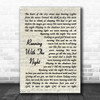 Lionel Richie Running With The Night Vintage Script Song Lyric Music Poster Print