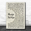 Starbuck Moonlight Feels Right Vintage Script Song Lyric Music Poster Print