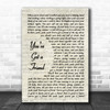 James Taylor You've Got A Friend Vintage Script Song Lyric Music Poster Print