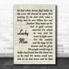 Greg Lake Lucky Man Vintage Script Song Lyric Music Poster Print