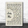 Greg Lake Lucky Man Vintage Script Song Lyric Music Poster Print Greg Lake Lucky Man Vintage Script Song Lyric Music Poster Print
