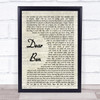 Loyle Carner & Jean Coyle-Larner Dear Ben Vintage Script Song Lyric Music Poster Print
