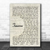 James Tomorrow Vintage Script Song Lyric Music Poster Print