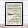 James Tomorrow Vintage Script Song Lyric Music Poster Print