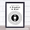 Kaiser Chiefs I Predict A Riot Vinyl Record Song Lyric Music Poster Print