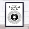 Merrymouth Sweetest Words Vinyl Record Song Lyric Music Poster Print