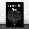 Whitney Houston I Look To You Black Heart Song Lyric Music Wall Art Print