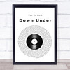 Men At Work Down Under Vinyl Record Song Lyric Music Poster Print