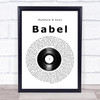 Mumford & Sons Babel Vinyl Record Song Lyric Music Poster Print