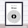 Katy Perry Rise Vinyl Record Song Lyric Music Poster Print