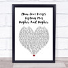 Jackie Wilson Your Love Keeps Lifting Me Higher And Higher White Heart Lyric Music Poster Print