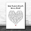 Don Williams Some Broken Hearts Never Mend White Heart Song Lyric Music Poster Print