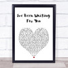 ABBA I've Been Waiting For You White Heart Song Lyric Music Poster Print