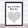 Boys Like Girls Two Is Better Than One White Heart Song Lyric Music Poster Print