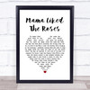 Elvis Presley Mama Liked The Roses White Heart Song Lyric Music Poster Print