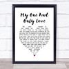 Sting My one and only love White Heart Song Lyric Music Poster Print