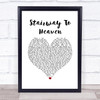Led Zeppelin Stairway To Heaven White Heart Song Lyric Music Poster Print