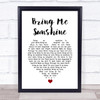 Morecambe and Wise Bring Me Sunshine White Heart Song Lyric Music Poster Print