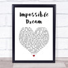 Luther Vandross Impossible Dream White Heart Song Lyric Music Poster Print