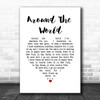 Nat King Cole Around The World White Heart Song Lyric Music Poster Print