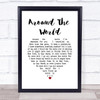 Nat King Cole Around The World White Heart Song Lyric Music Poster Print