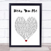 Faith Hill There You'll Be White Heart Song Lyric Music Poster Print