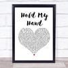 Hootie & the Blowfish Hold My Hand White Heart Song Lyric Music Poster Print