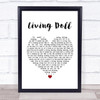 Cliff Richard and The Drifters Living Doll White Heart Song Lyric Music Poster Print