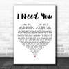 Faith Hill and Tim McGraw I Need You White Heart Song Lyric Music Poster Print